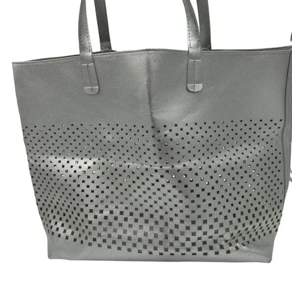 Perforated Silver Bag Tote Lightweight Soft Stores Flat/Compactly (R+F) - Picture 2 of 7